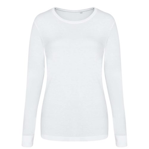 JT002F tri-blend Női hosszú ujjú póló Just Ts, Solid White-XS