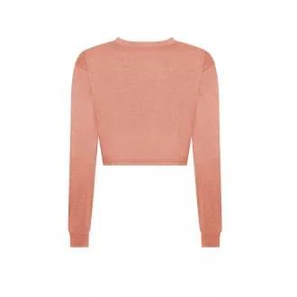   JT016 rövid derekú hosszú ujjú Női póló Just Ts, Dusty Pink-XS