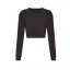 JT016 rövid derekú hosszú ujjú Női póló Just Ts, Heather Black-L