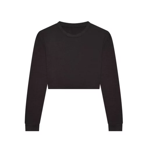 JT016 rövid derekú hosszú ujjú Női póló Just Ts, Heather Black-M