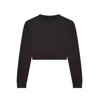   JT016 rövid derekú hosszú ujjú Női póló Just Ts, Heather Black-XS