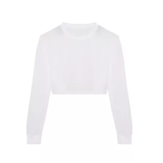   JT016 rövid derekú hosszú ujjú Női póló Just Ts, Solid White-XS