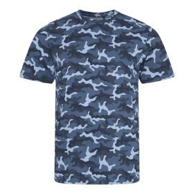   JT034 terepmintás unisex rövid ujjú póló Just Ts, Blue Camo-S