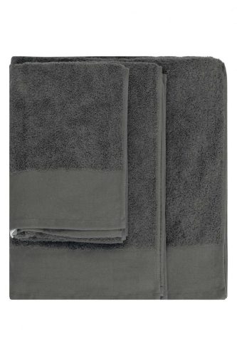 Uniszex  organikus pamut törölköző, Kariban KA101, Iron Grey-70X140