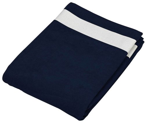 Uniszex  pamut velur fürdőlepedő, Kariban KA118, Navy/White-100X160