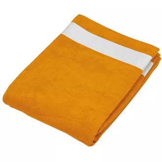   Uniszex  pamut velur fürdőlepedő, Kariban KA118, Orange/White-100X160