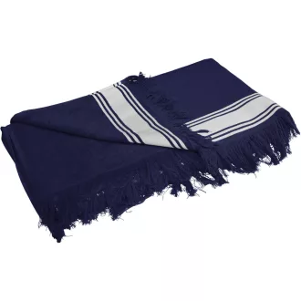   Női rojtos pamut frottír fürdőlepedő, Kariban KA128, Navy/White-100X180