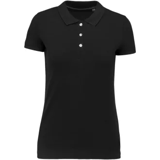   Női rövid ujjú galléros piké póló, SUPIMA pamutból, Kariban KA2001, Black-XS