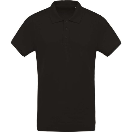 Férfi organikus rövid ujjú piké póló, Kariban KA209, Black-3XL