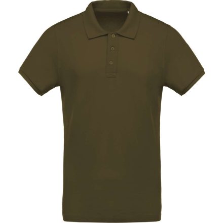 Férfi organikus rövid ujjú piké póló, Kariban KA209, Mossy Green-L