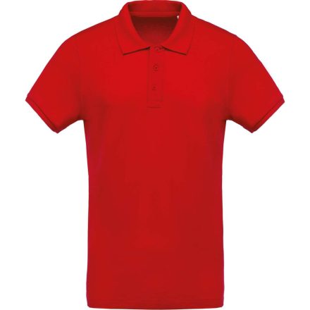 Férfi organikus rövid ujjú piké póló, Kariban KA209, Red-2XL