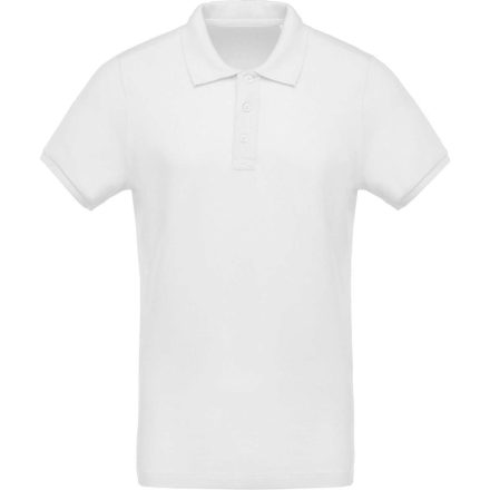 Férfi organikus rövid ujjú piké póló, Kariban KA209, White-L