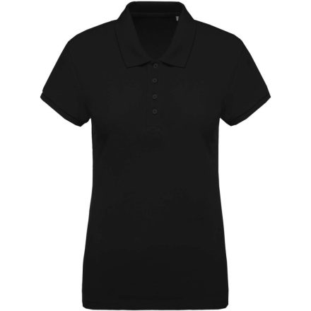 Női organikus rövid ujjú piké póló, Kariban KA210, Black-XL