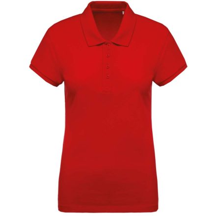 Női organikus rövid ujjú piké póló, Kariban KA210, Red-2XL
