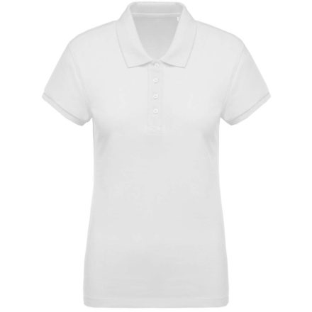 Női organikus rövid ujjú piké póló, Kariban KA210, White-XL
