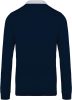 Férfi hosszú ujjú jersey pamut galléros póló, Kariban KA213, Navy/White-XL