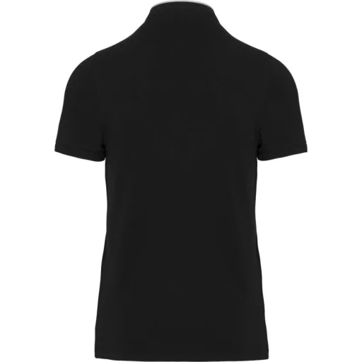 Férfi mandarin galléros rövid ujjú póló, Kariban KA223, Black/Oxford Grey-M