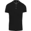 Férfi mandarin galléros rövid ujjú póló, Kariban KA223, Black/Oxford Grey-XL