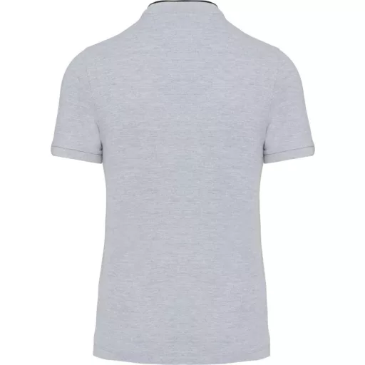 Férfi mandarin galléros rövid ujjú póló, Kariban KA223, Oxford Grey/Black-M