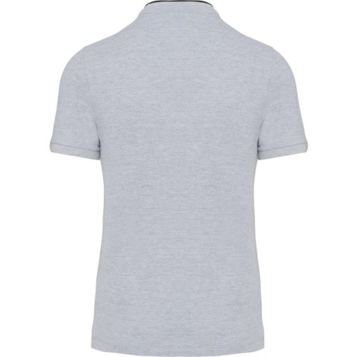 Férfi mandarin galléros rövid ujjú póló, Kariban KA223, Oxford Grey/Black-XL