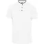 Férfi mandarin galléros rövid ujjú póló, Kariban KA223, White/Navy-L