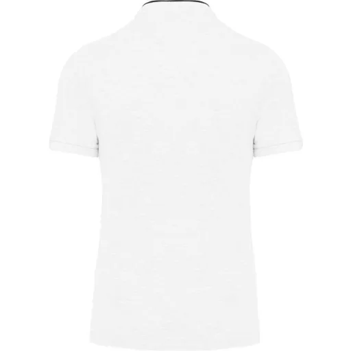 Férfi mandarin galléros rövid ujjú póló, Kariban KA223, White/Navy-S