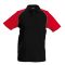Férfi baseball galléros rövid ujjú piké póló, Kariban KA226, Black/Red-2XL