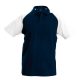 Férfi baseball galléros rövid ujjú piké póló, Kariban KA226, Navy/White-2XL
