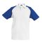 Férfi baseball galléros rövid ujjú piké póló, Kariban KA226, White/Royal Blue-M