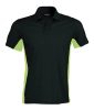 Férfi kétszínű rövid ujjú galléros piké póló, Kariban KA232, Black/Lime-L