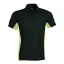 Férfi kétszínű rövid ujjú galléros piké póló, Kariban KA232, Black/Lime-S