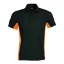 Férfi kétszínű rövid ujjú galléros piké póló, Kariban KA232, Black/Orange-M