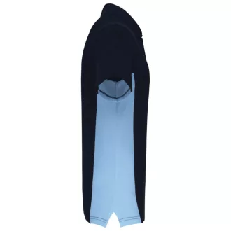   Férfi kétszínű rövid ujjú galléros piké póló, Kariban KA232, Navy/Sky Blue-2XL