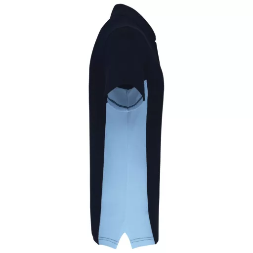 Férfi kétszínű rövid ujjú galléros piké póló, Kariban KA232, Navy/Sky Blue-XL