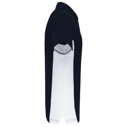 Férfi kétszínű rövid ujjú galléros piké póló, Kariban KA232, Navy/White-M
