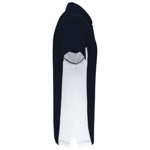 Férfi kétszínű rövid ujjú galléros piké póló, Kariban KA232, Navy/White-M