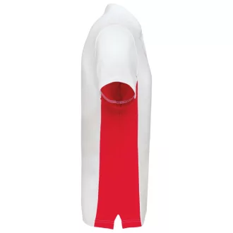   Férfi kétszínű rövid ujjú galléros piké póló, Kariban KA232, White/Red-2XL