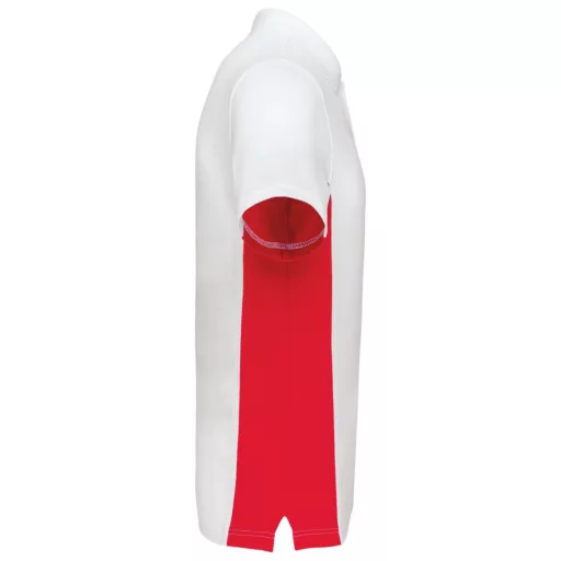 Férfi kétszínű rövid ujjú galléros piké póló, Kariban KA232, White/Red-2XL