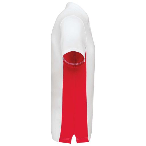 Férfi kétszínű rövid ujjú galléros piké póló, Kariban KA232, White/Red-S