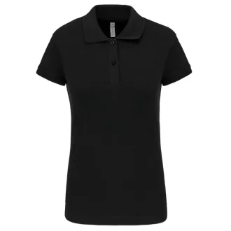   Női galléros sztreccs piké póló, Kariban KA240, Black-2XL