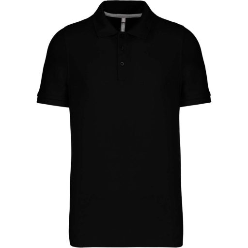 Férfi rövid ujjú galléros piké póló, Kariban KA241, Black-S
