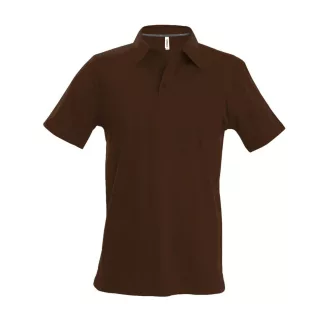   Férfi rövid ujjú galléros piké póló, Kariban KA241, Chocolate-S