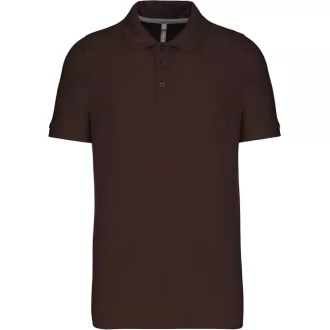   Férfi rövid ujjú galléros piké póló, Kariban KA241, Chocolate-S