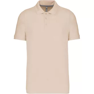   Férfi rövid ujjú galléros piké póló, Kariban KA241, Light Sand-S