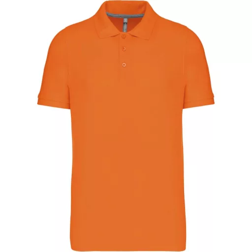 Férfi rövid ujjú galléros piké póló, Kariban KA241, Orange-M