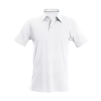  Férfi rövid ujjú galléros piké póló, Kariban KA241, White-S
