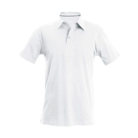 Férfi rövid ujjú galléros piké póló, Kariban KA241, White-XL