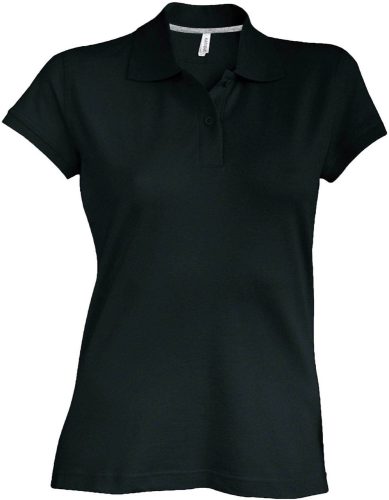 Női rövid ujjú galléros piké póló, Kariban KA242, Black-S