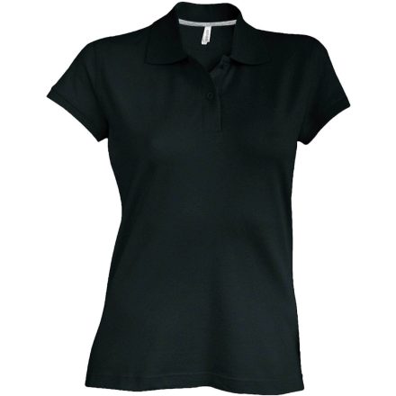 Női rövid ujjú galléros piké póló, Kariban KA242, Black-XL