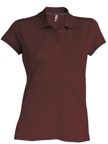 Női rövid ujjú galléros piké póló, Kariban KA242, Chocolate-3XL